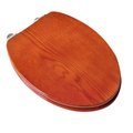 Plumbing Technologies Plumbing Technologies 5F1E3-15CH Contemporary Design Full Cover Solid Oak Wood Elongated Toilet Seat; Red Cherry 5F1E3-15CH
